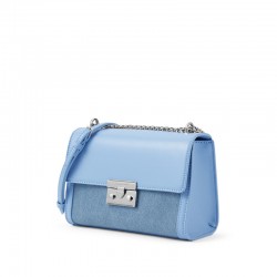 Charles Keith Chain Flap Shoulder Bag Denim Blue